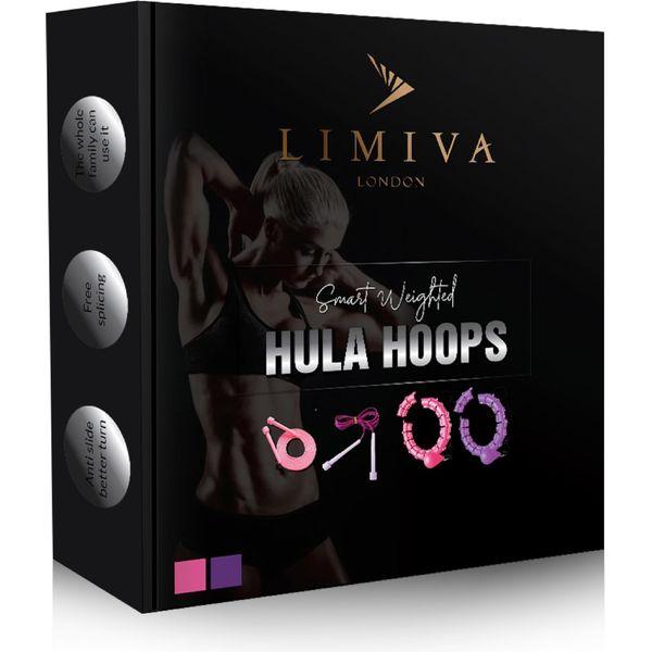 LIMIVA Smart Weighted Hula Hoop 28 Detachable Knots With Skipping Rope For Adults, Smart Weighted Hula Hoop With 360 Auto-Spinning Ball For Children and Adults Fitness (Pink) 2
