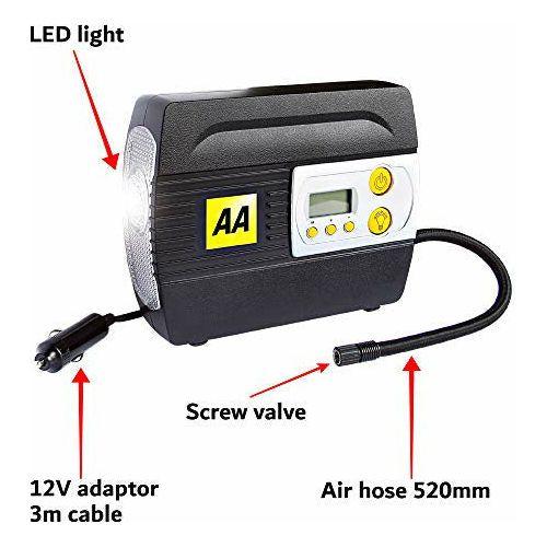 AA 12V Digital Tyre Inflator with Adapters, Packaging May Vary 3