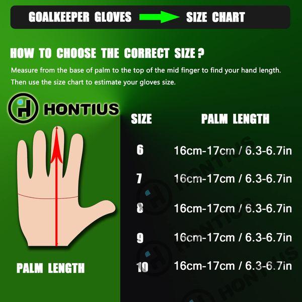 HONTIUS Goalkeeper Gloves Kids Men, Boys Youth Adult Soccer Goalie Gloves with Fingersave Super Grip Latex for Football Training Match Orange 2