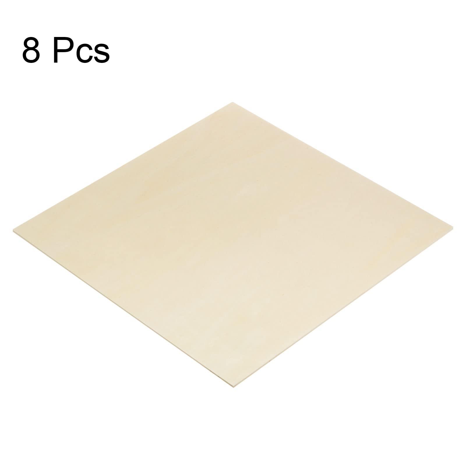 sourcing map 8pcs Basswood Sheets for Crafts 12 x 12 Inch Unfinished Wood Square Slices, 0.12" Thick Blank Wood Sheets for Architectural Models, Laser Cutting, Engraving, Painting, Door Hanger 2