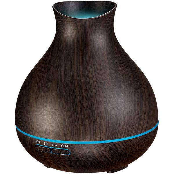 550ml Essential Oil Diffuser , Aromatherapy Wood Grain Aroma Diffusers with Timer Cool Mist Humidifier for Large Room, Home, Baby Bedroom, Waterless Auto Shut-off, 7 Colors Changing Lights(Dark Brown) 0