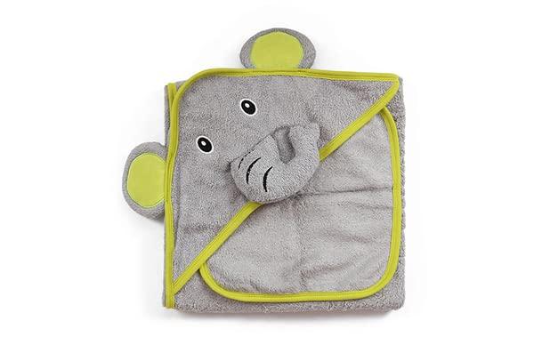 MKW Hooded Baby Towel - Animal, Hooded Bath Towels for Babies, Toddlers - Extra Large Baby Towel Perfect Baby Gift for Boys and Girl (Grey Elephant) 3