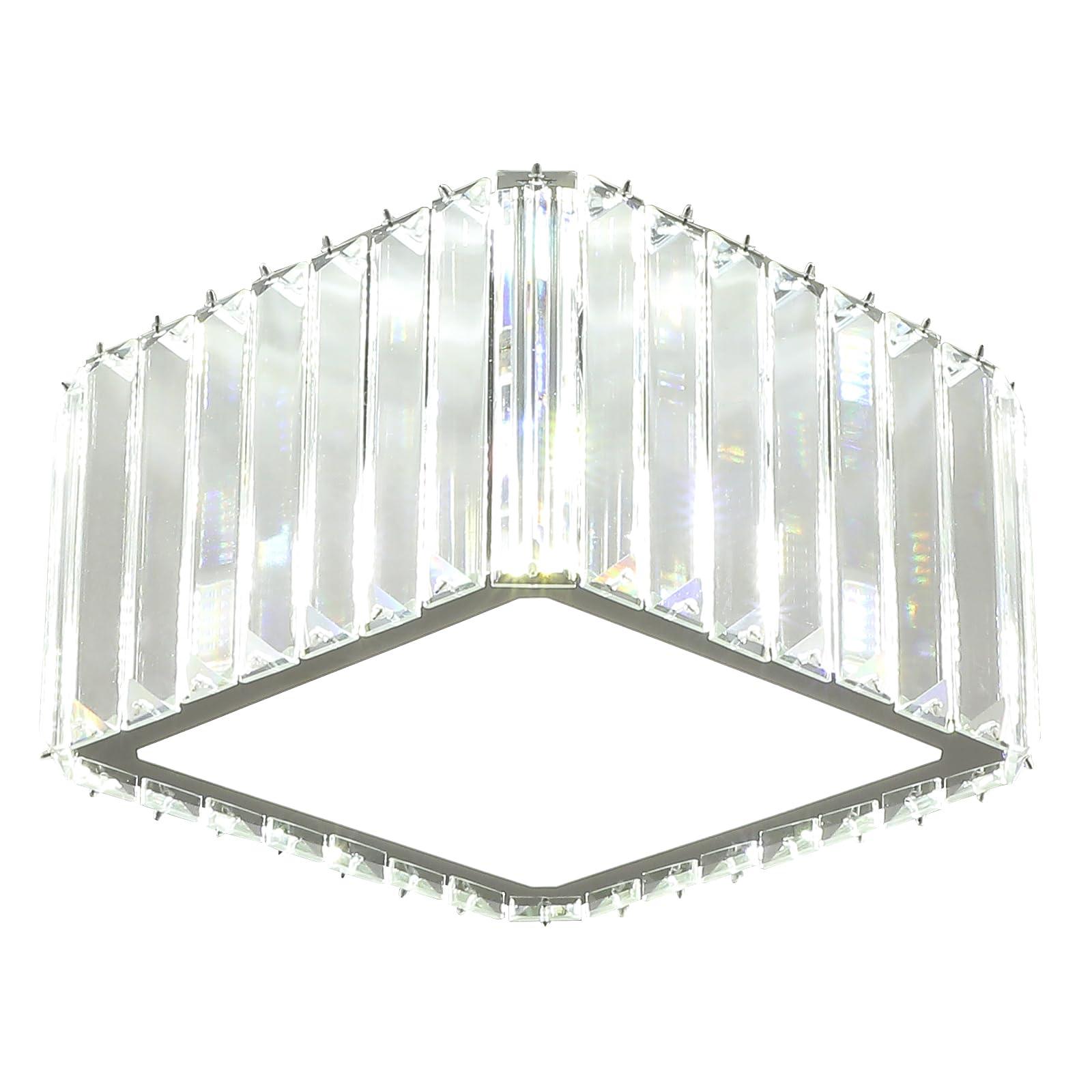 FORCOSO Crystal Light Shade Ceiling Chrome Ø22cm Squre 3 Lights