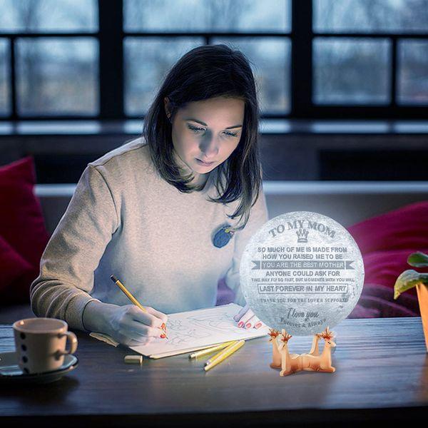 Engraved 3D Moon Lamp for Mom,3D Print Moon Light with Stand & Remote&Touch Control,Personalized 3D Moon Lampt Gift for Mom Christmas Mother's Day Gift 1