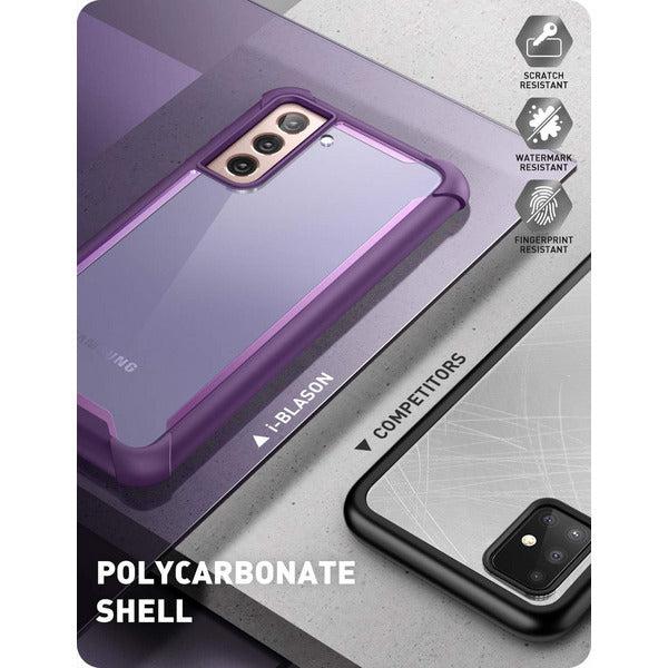 i-Blason Ares Series Case for Samsung Galaxy S21 5g (6.2 Inch), [Ares Series] Rugged Clear Bumper Case without Built-in Screen Protector for Galaxy S21 (2021 Release) (Purple1) 3