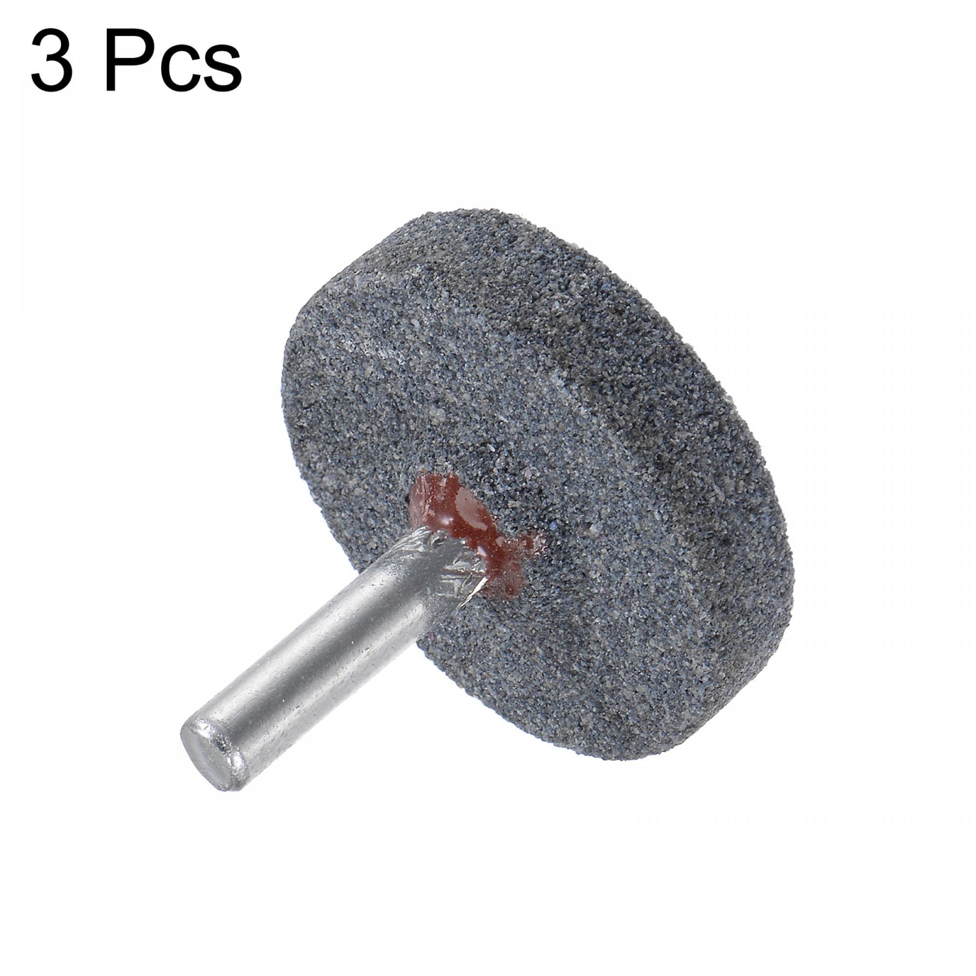 sourcing map 3pcs Mounted Grinding Stone 1/4" Shank 1.5-inch Dia Corundum Grinding Wheel Polishing Head for Rotary Tool 2