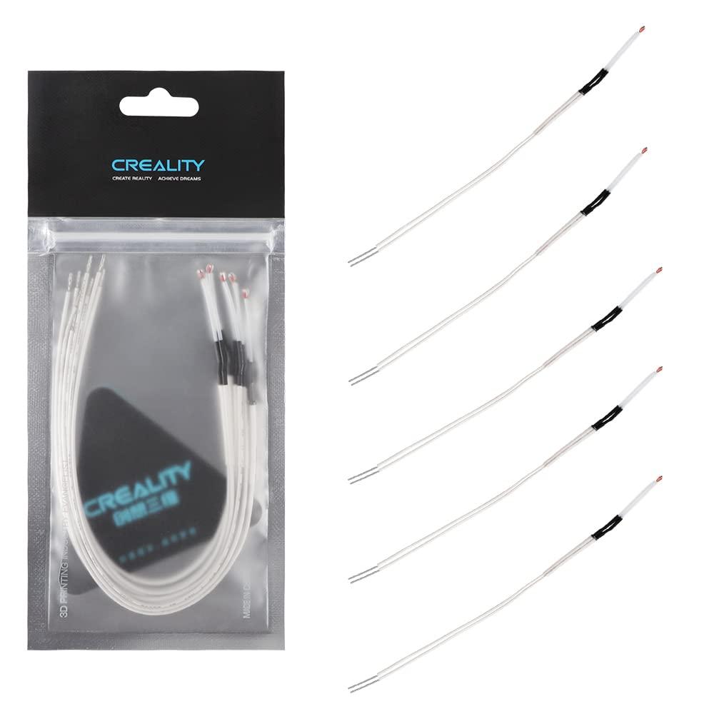 Creality Official NTC100K Hotbed Thermistor Heated Bed Temperature Sensor 5pcs for Ender-3 S1 Ender-7 CR-6 SE CR-6 Max CR-10 Smart CR-10 Smart Pro 3D Printer