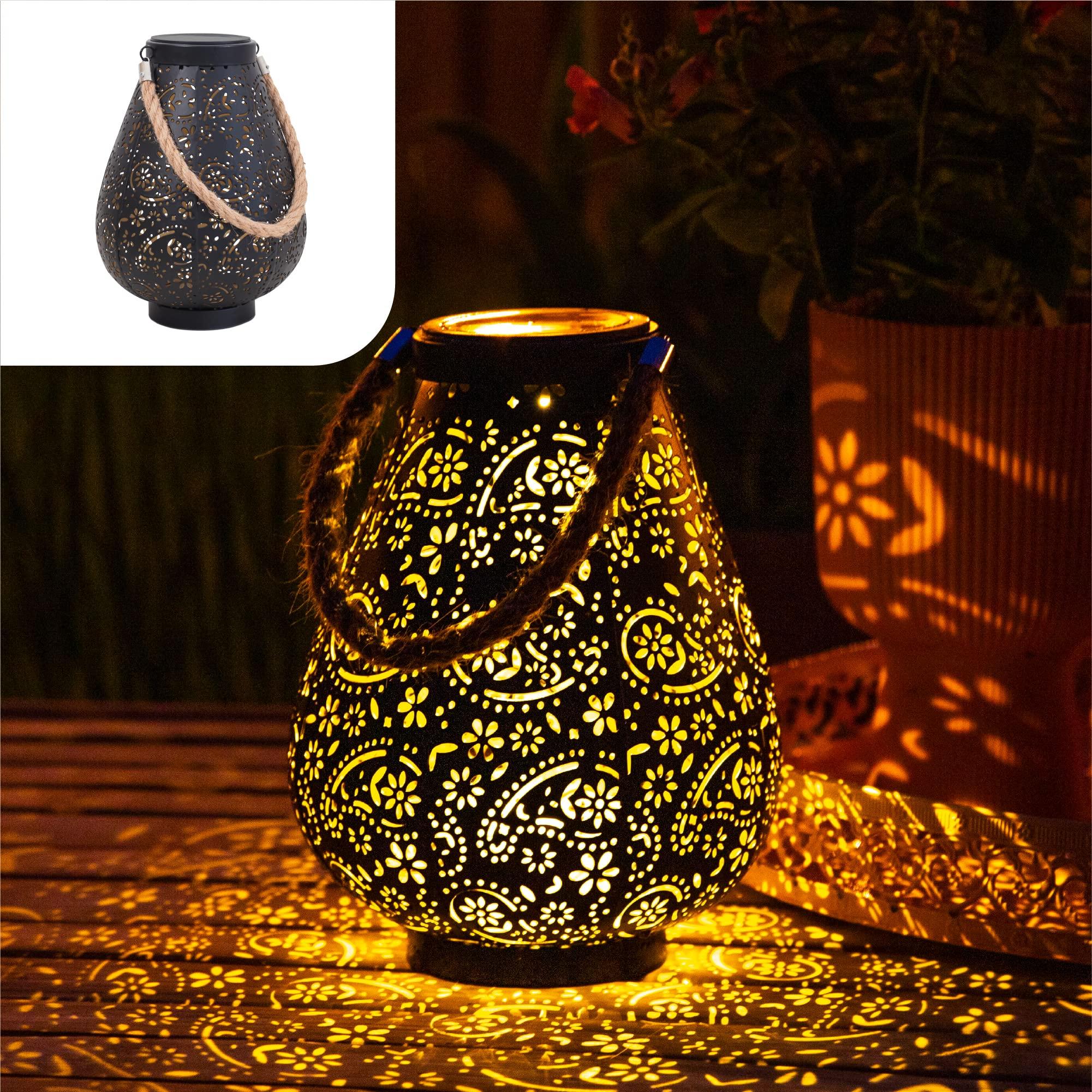 Gadgy moroccan solar lantern - solar table lights outdoor garden - moroccan solar light - garden solar lamp for sustainable lighting - solar lights for garden waterproof