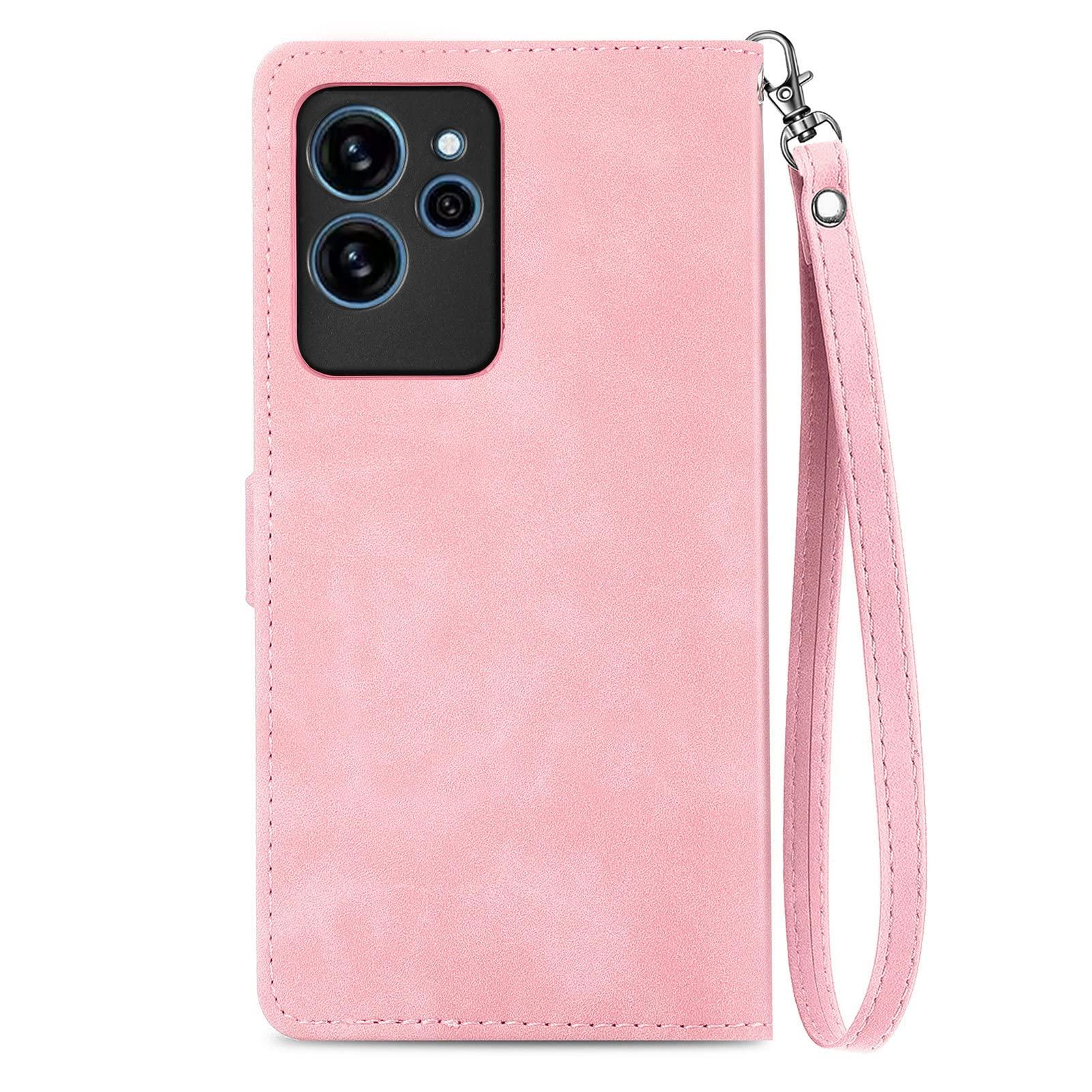 EasyShow Mobile Phone Case for Oukitel C32 Wallet Case, Oukitel C32 Wallet Magnetic Closure and Flip Stand Case, Embossed Pattern Cover for Oukitel C32-Pink 4