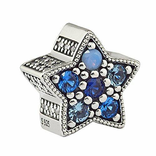 PANDOCCI 2017 Christmas Collection Blue Bright Star Crystal Beads Authentic 925 Sterling Silver DIY Fits for Original Pandora Bracelets Charm Fashion Jewelry 0