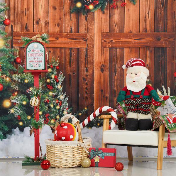 Kate Christmas Background Christmas Photo Background Christmas Tree Snow Barn Garland Photo Studio Props 2.2x1.5m Microfiber for Photography 2