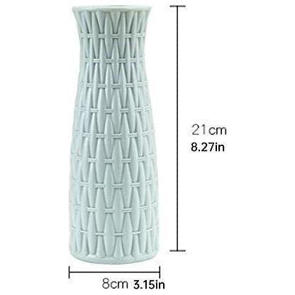 King Style Plastic Vases for Flower, Durable Modern Decorative Flower Vase for Living Room Office Wedding Decoration (Blue) 3