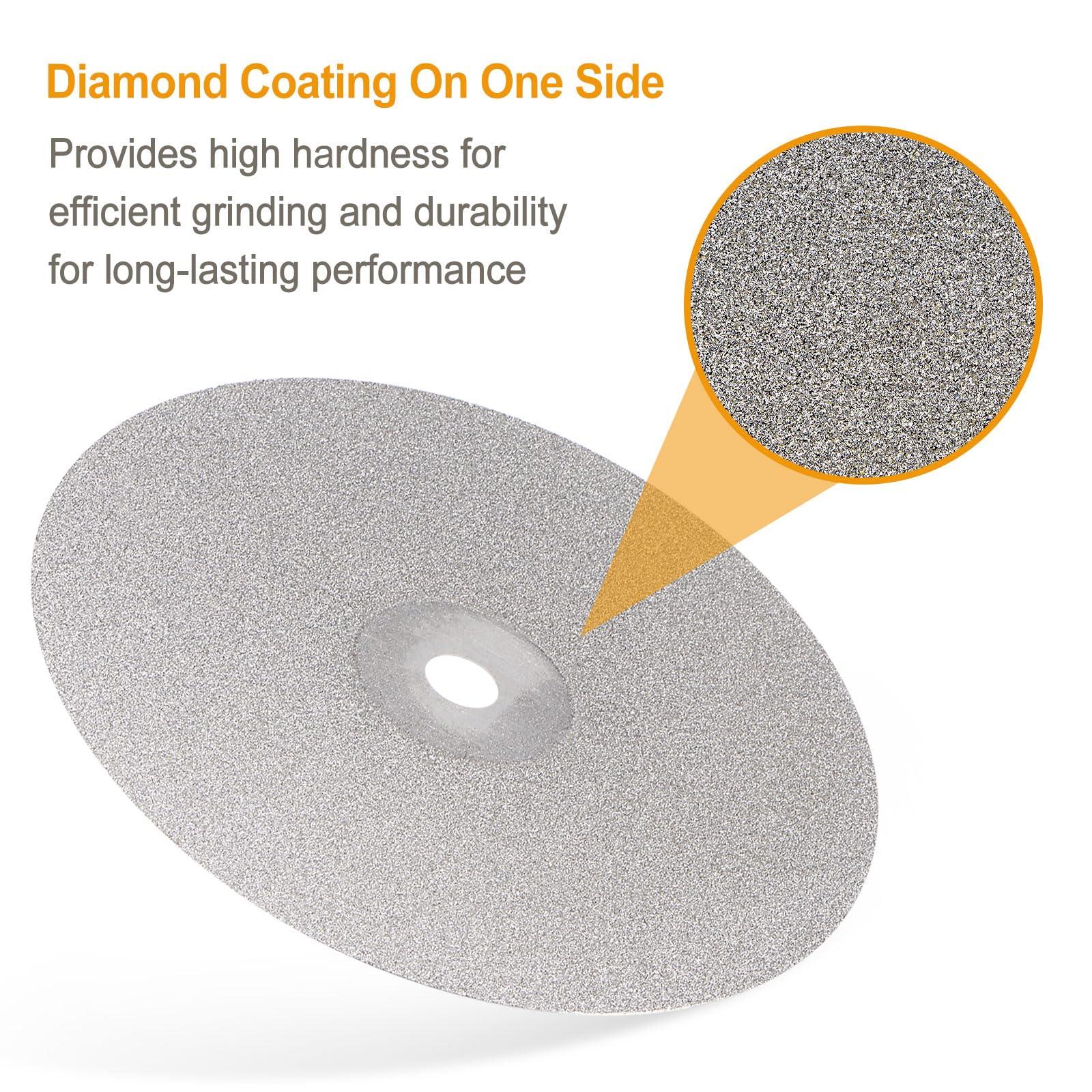 sourcing map Diamond Flat Lap Disc Set 8" x 1/2" Arbor 80/120/180/240/500 Grit Abrasive Wheel Lapping for Grinding Sanding Ceramics, Glass, Stones 2