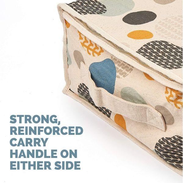 KnitIQ Canvas Storage Bag for KnitIQ Blocking Mats l Storage for 9 Blocking Boards l Reinforced Handles, Sturdy Fabric, Strong Stitching l Smooth Brass Zipper and Extra Pocket - Artisan Design 3