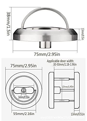 YUE Door Handle Security Front Door Lock Set Black Passage Door Handle Lock Knobs Lockset Stainless Steel Round Exterior Door Locks Key Locking 2