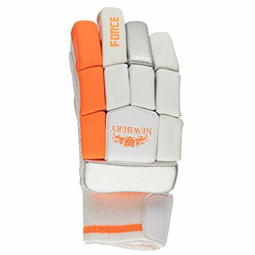 Newbery Cricket Unisex-Youth Force Batting Gloves, White/Orange, Small Junior LH 3