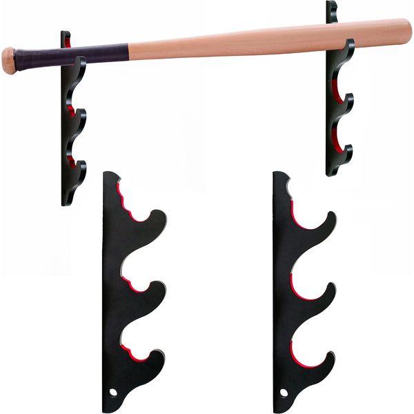 FOXSMZZ Baseball Bat Display Rack Softball Bat Holder for Horizontal Display Wooden Bat Rack for Memorabilia and Collectible (3 Tier), Black 0