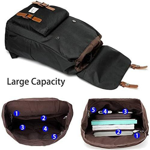 VASCHY Backpack for Men, Women Water Resistant Casual Lightweight School Work Outdoor Rucksack Fits 15.6 Inch Laptop Teens Bookbag (Black) 3