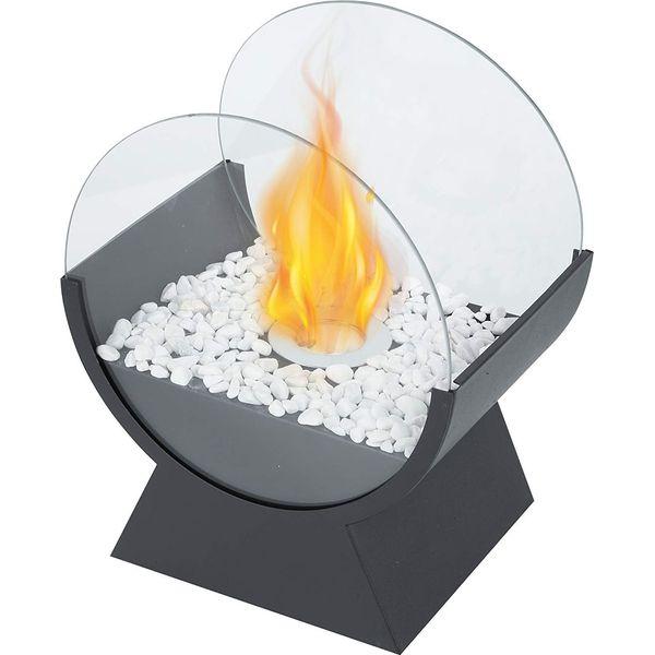 JHY DESIGN Round Glass Tabletop Fire Bowl Pot 34cm Tall Portable Tabletop Fireplace-Clean-Burning Bio Ethanol Ventless Fireplace for Indoor Outdoor Patio Parties Events 0