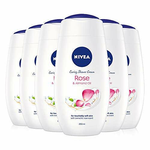 Nivea Indulgent Moisture Rose Shower Cream Pack of 6 (6 x 250 ml), Moisturising Shower Gel with Almond Milk, Luxurious Body Wash for Women, Body Wash with Argan Oil 0