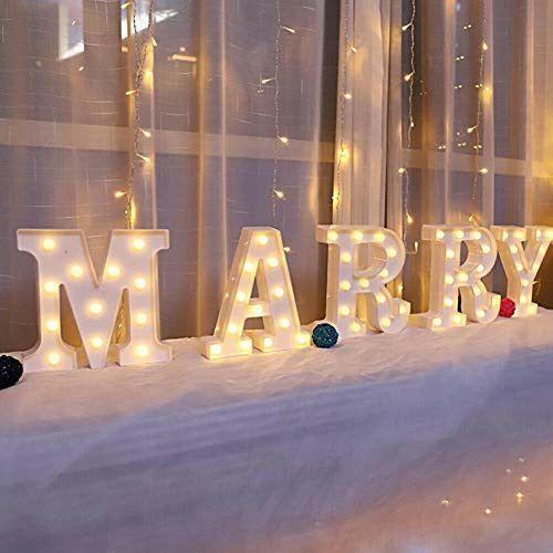 Light up Letters LED Sign Marquee Letters with Lights Alphabet Number Lamp Lighting up Words Standing Hanging 0-1 Wedding Birthristmas Lamp Home Bar Decoration (J) 3