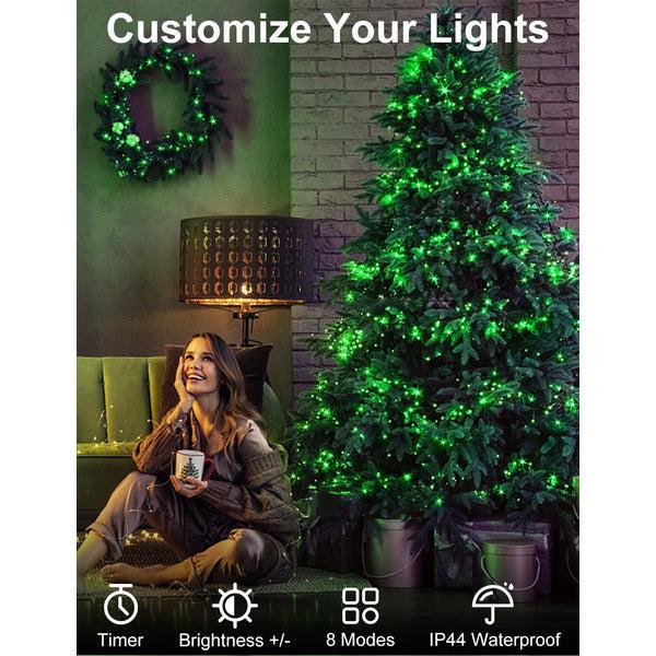 120M 1000 LED Fairy Lights Outdoor Waterproof String Lights Plug In Christmas Decor Lights with 8 Modes Timer Dimmable for Outside Tree Party Commerical House Garden Pation Indoor Decorations-Green 2