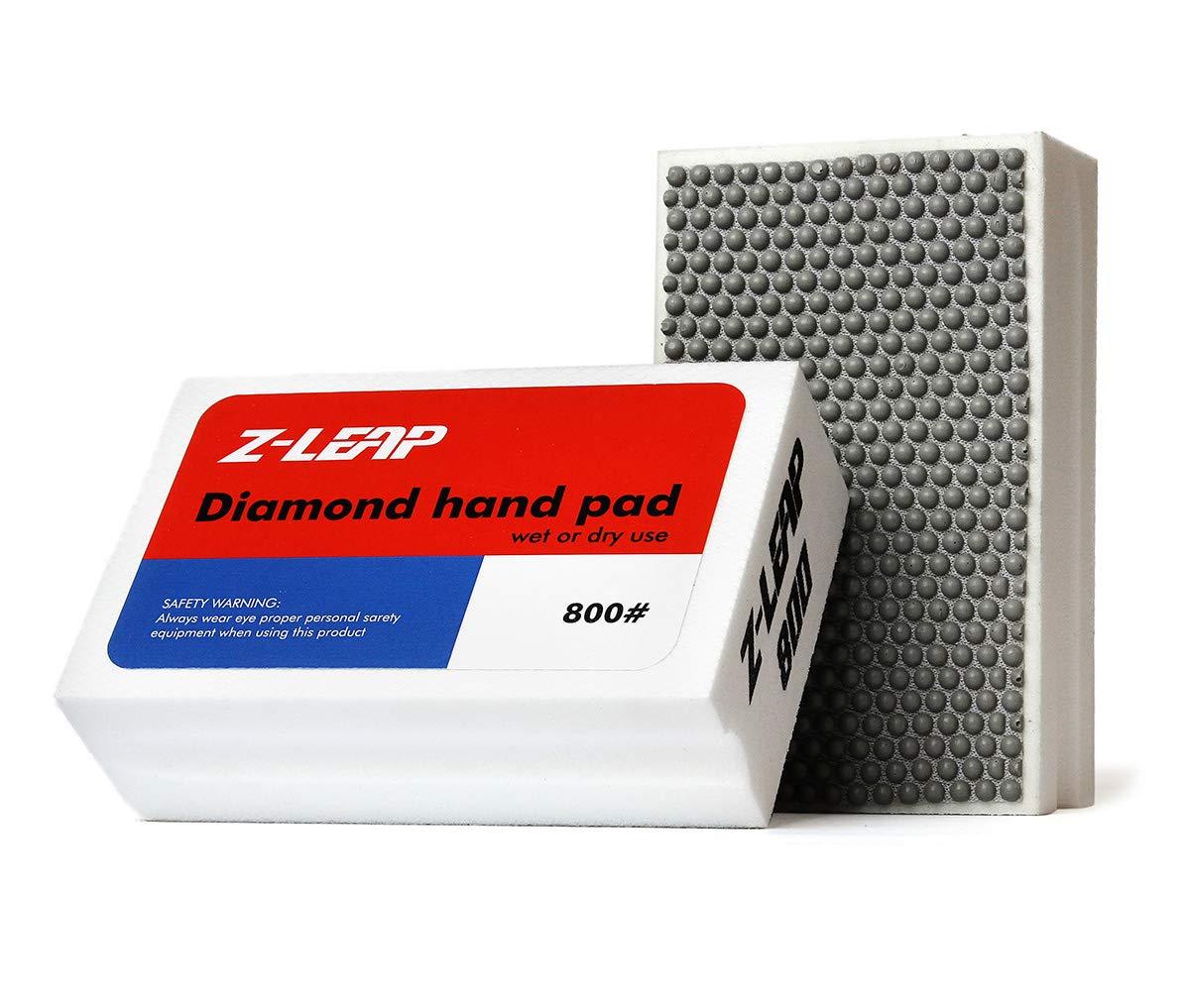 Z-LEAP Diamond Hand Polishing Pads Grit 800 for Granite Marble Concrete Glass Sanding Block 0