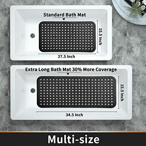 Yimobra Original Bath Tub and Shower Mat 70 X 40 cm, Non-Slip with Drain Holes, Suction Cups, Machine Washable, Phthalate Free, No Latex, No BPA, Black 4