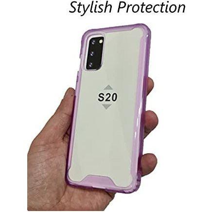 CP&A Protective Phone Case, Clear Hard PC Back and Soft TPU Bumper with Shockproof Air Cushion for Samsung S20, Protective Cover Case, Slim Fit, Shockproof Bumper Cover for Samsung Galaxy S20 (Purple) 1