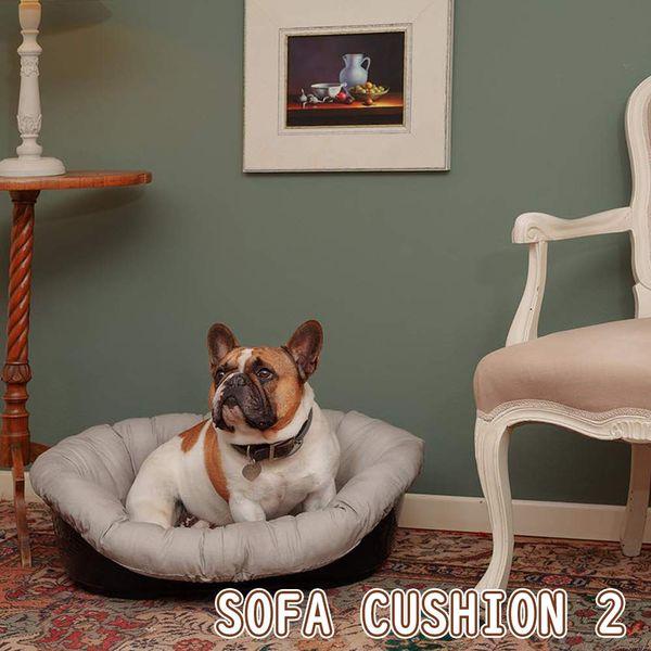 Ferplast Dog Cushion and cat bed SOFA' Cushion 2 Padded spare cover for pet bed, Soft cotton washable, Adjustable with elastic cord, 52 x 39 x h 21 cm Grey 1