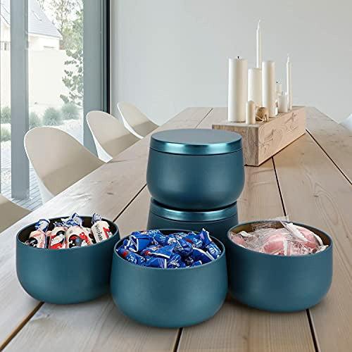 Candle Jars for Making Candles, 8 oz Metal Candle Cans Bulk with Lids, 24 Pack Large Blue Tin Cans Container for Making Candle,Arts & Crafts,DIY Candle Party Supplies Storage for Candle Candies(Blue) 4