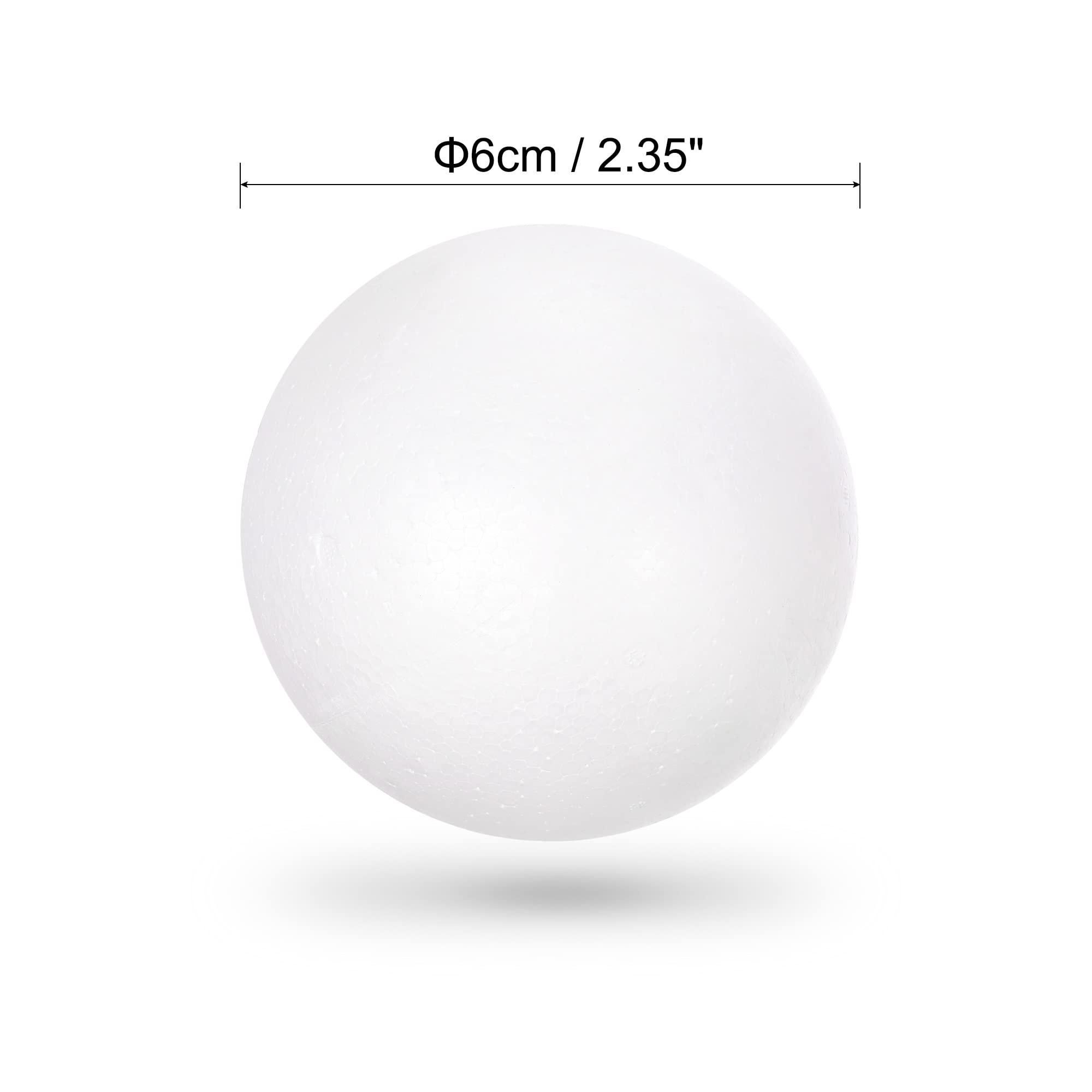 sourcing map 18Pcs 2.35" White Polystyrene Foam Balls Smooth Round Solid Ball for Crafts, Art, DIY, Household, Party Decorations 2