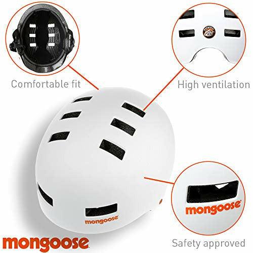 Mongoose Unisex-Youth BMX Scooter Skate Helmet MD WHT, White, Medium-56-59cm 4