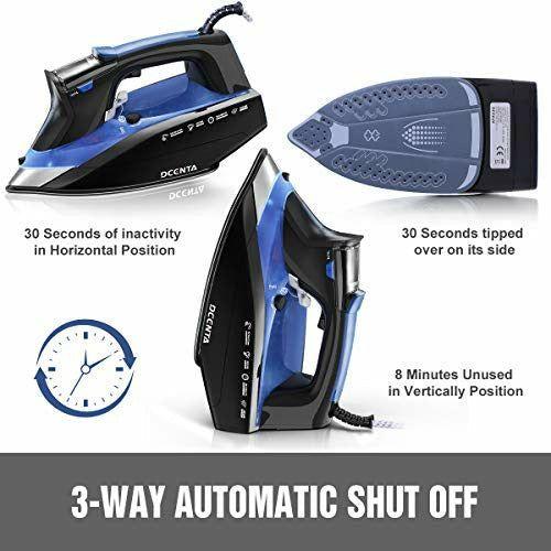 Dcenta Steam Iron for Clothes with LCD Display, 11 Temperature and Fabric Settings Professional 2200W Powerful Travel Iron,3-Way Auto-Off, 350ML Tank Self-Cleaning Clothes Iron for Home and Travel 1