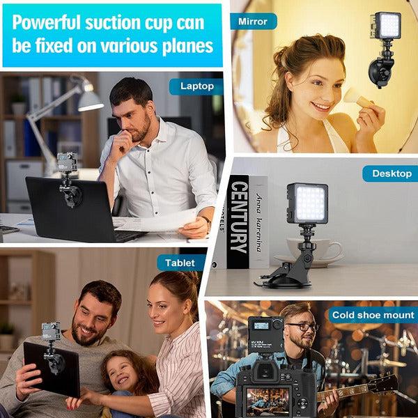 KU XIU Video Conference Lighting with Suction Cup, Video Light for Laptop Tablet Camera, Adjustable Color Temperature and Brightness, for Video Call Zoom Meetings Youtube Vlog 3