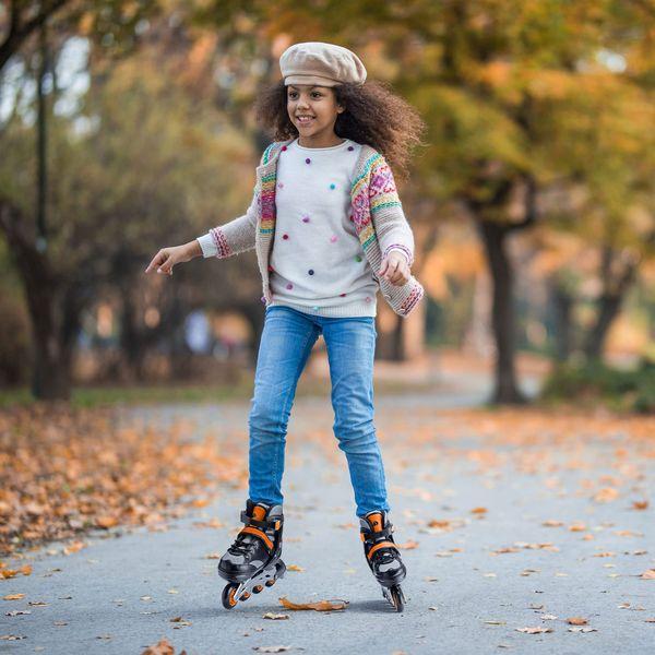 Navaris Inline Roller Skates - Kids Childrens Adults Adjustable Roller In Line Skates for Children Girls Boys Unisex - S M L 1