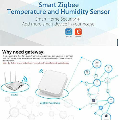 Smart Temperature Humidity Sensor, High Accuracy Wireless Thermometer Hygrometer Home Automation Scene Work with Tuya 4