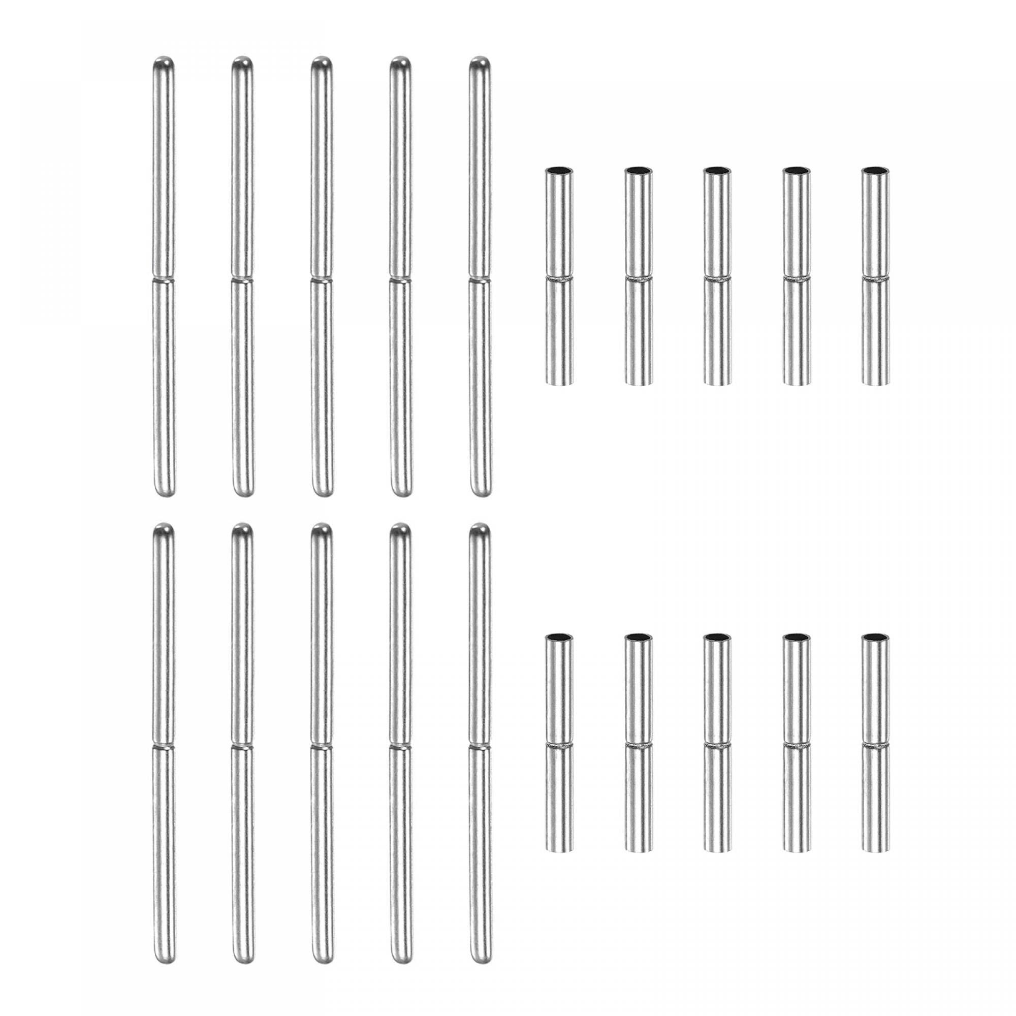 sourcing map 10pcs Watch Strap Tubes Pins 1.3mm Tube Dia 21mm Pin Length Stainless Steel Connecting Shaft for Watch Band Repairing Replacement 0