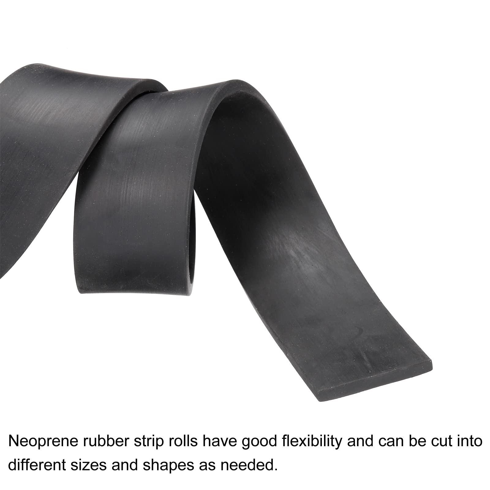 sourcing map Neoprene Rubber Sheet Rolls 5mm(T) x40mm(W) x4m(L), Solid Rubber Strips for DIY Gasket, Sealing Padding, Reduce Vibration Mat 3