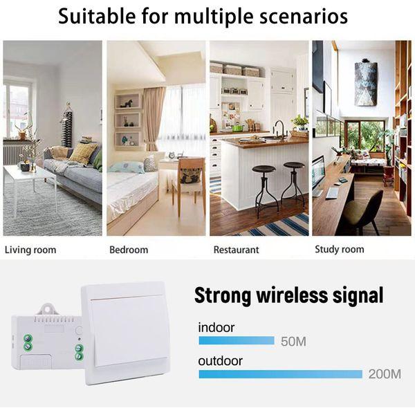 DieseRC Wireless Kinetic Light Switch Radio Frequency Safety Switch and 1000W Relay receiver controller with Fuse, No Battery Self-generating switch (2 ways 1 key kit) 1