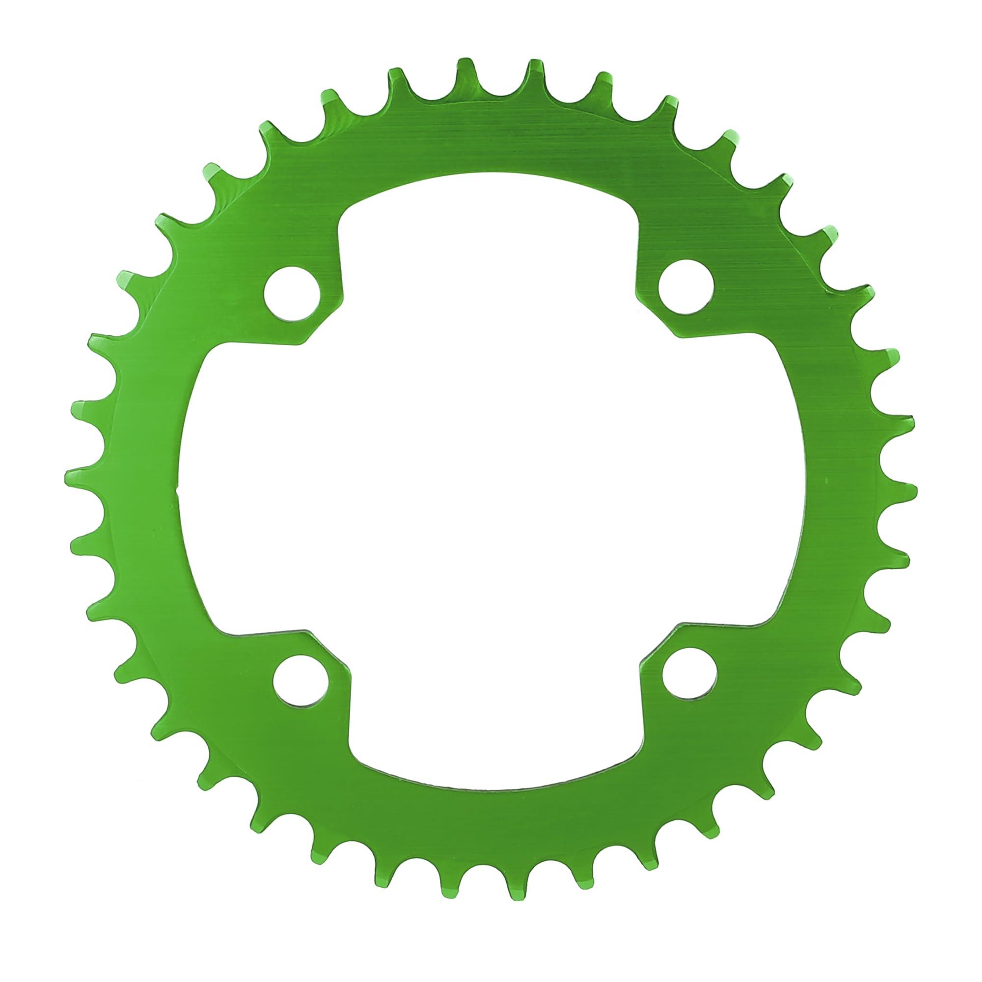 X AUTOHAUX 38 Teeth 104mm Bicycle Wide Chainring Crankset Tooth Plate Green 3