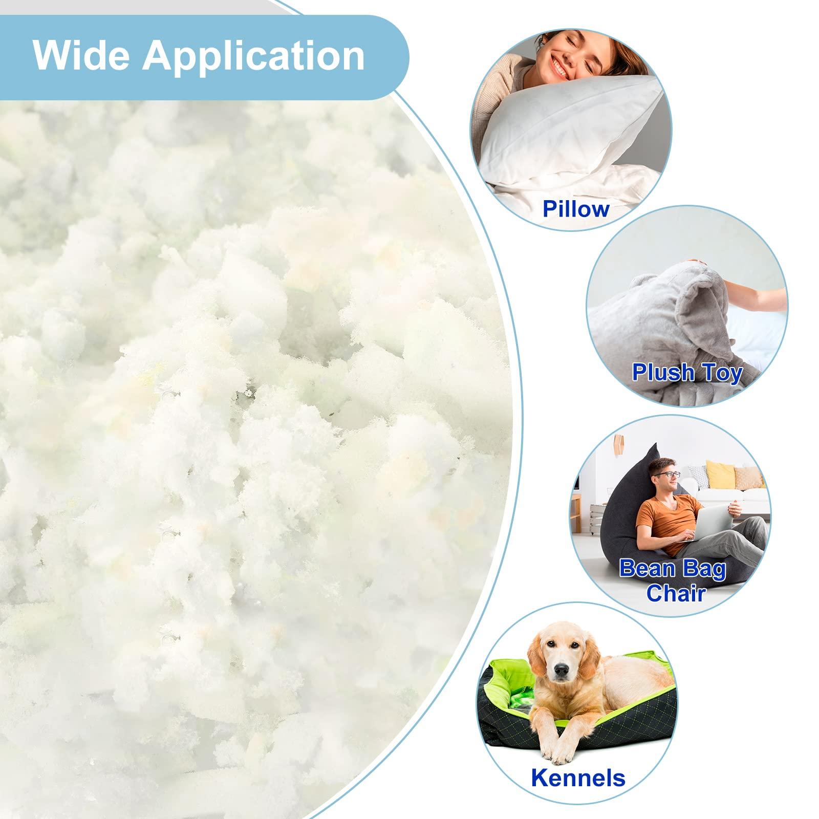 sourcing map Shredded Memory Foam Filling, 10 Pounds Bean Bag Filler Foam for Bean Bag Chairs, Cushions, Sofas, Pillows and More - White 3