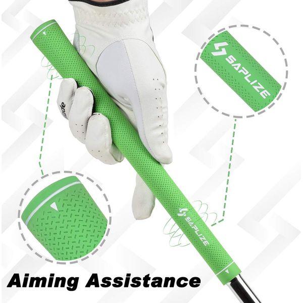 SAPLIZE Golf Grips, 13 Set with Complete Regripping kit, Standard Size, Rubber Golf Club Grip, Green 3