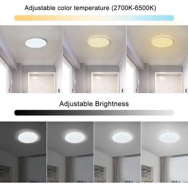 EXTRASTAR 20W LED WiFi Smart Ceiling Light, 2000lm WiFi Dimmable RGB Ceiling Light Voice Control Dimmable Multicolor Round Ceiling Lights Support for Alexa Google and Alexa 3