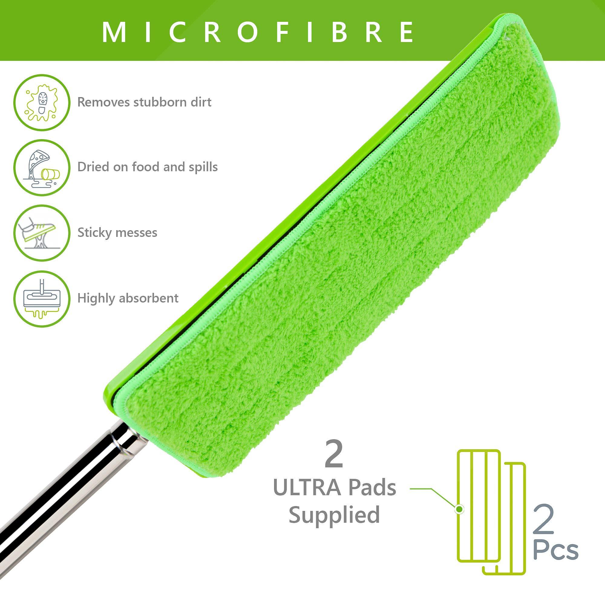 Easy Gleam Microfibre Mop Pad Replacement 32 x 12 x 0.7 cm for EasyGleam Flat Mop and Bucket. Suitable for all floor types and machine washable. Super Absorbent and Ecological, Microfiber. 2