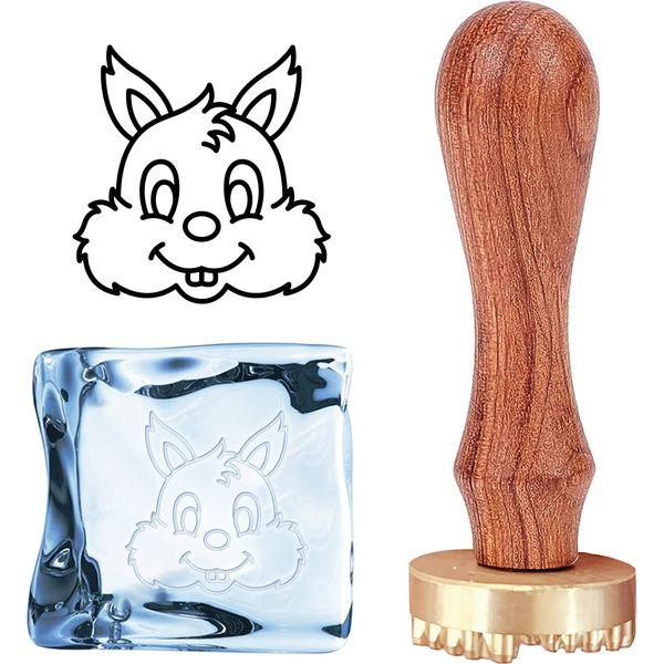 CRASPIRE Squirrel Ice Stamp Ice Cube Stamp Ice Branding Stamp with Removable Brass Head & Wood Handle Vintage Ice Stamp for DIY Crafting Cocktail Whiskey Mojito Drinks Bar Making
