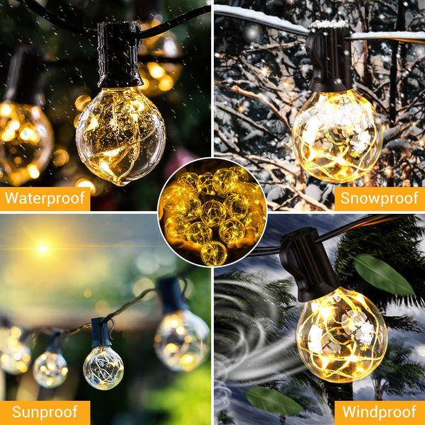GlobaLink LED Outdoor String Lights, 17.7m/58ft G40 Garden String Lights, IP65 Waterproof 50+3 Bulbs Patio Lights, Outdoor Festoon Lights for Indoor Outdoor Garden Yard Home Wedding Party Decoration 4