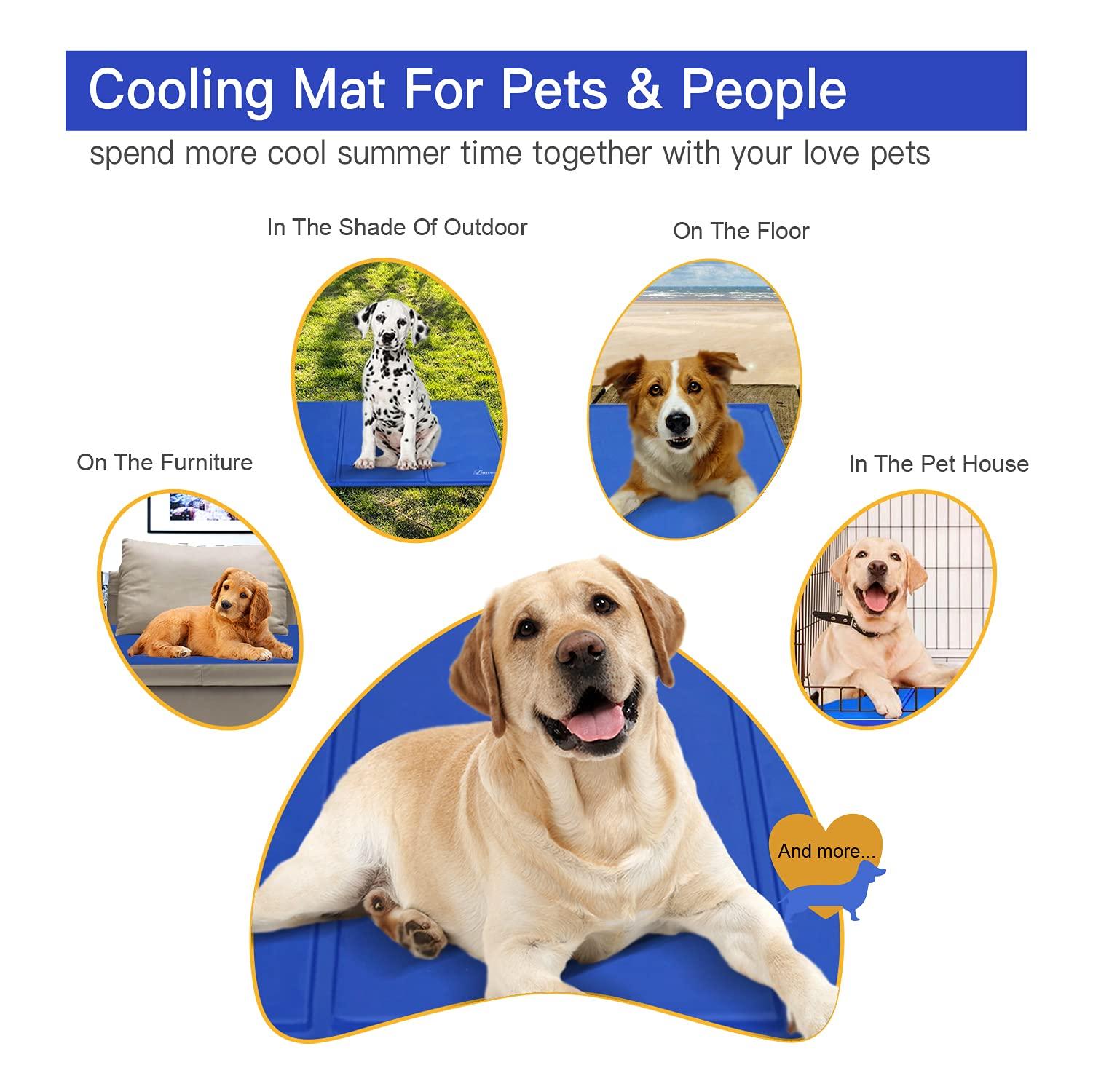 Lauva Pets Dog Self Cooling Mat Medium 65x50cm , Pet Cool Gel Mat Dog Cat Icy Mattress Non-Toxic Cold Bed Mat Chilled Pad Summer Essentials for Puppy Doggy Rabbits Animals Human Indoor Outdoor 2