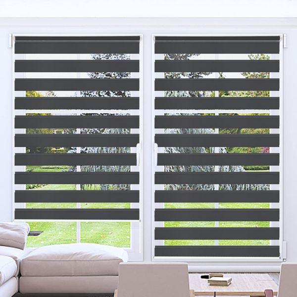 Kokorona Zebra Roller Blinds Windows Shades Door Curtains, Day and Night Window Blinds, Light Filtering Privacy Dual Layer Roller Shades, Easy Install, Beige, 65CMx230CM 0
