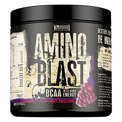 Warrior Amino Blast BCAA Powder Amino Acids 270g - Grape Bubblegum 30 Servings 0